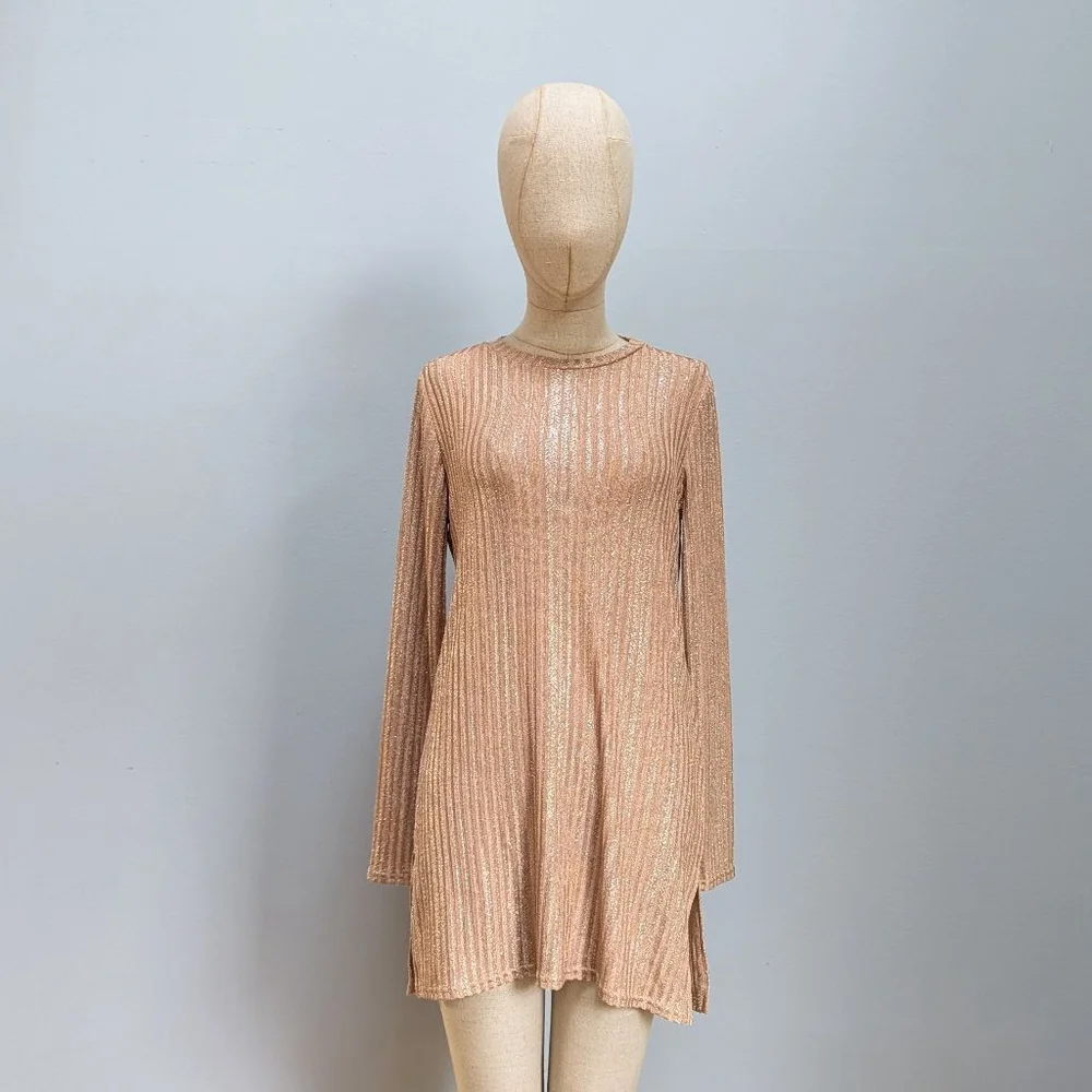 Johnny Was Midnight Tunic Gold Knit Top -Small